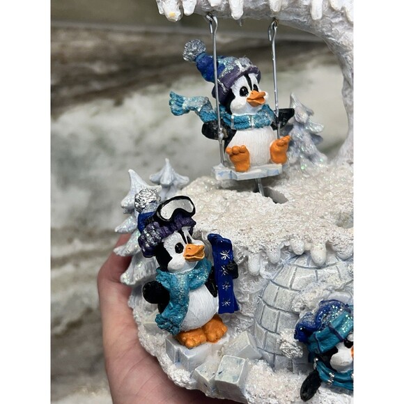 The San Francisco MUSIC BOX COMPANY Penguins Swing Slide Musical Wind-Up RARE - Picture 9 of 12